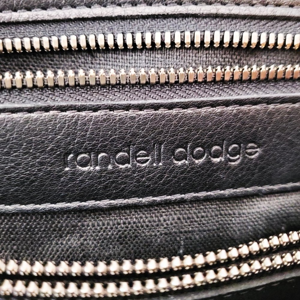 Medium Black Randell Dodge Leather Stitch Tote - Picture 3 of 5